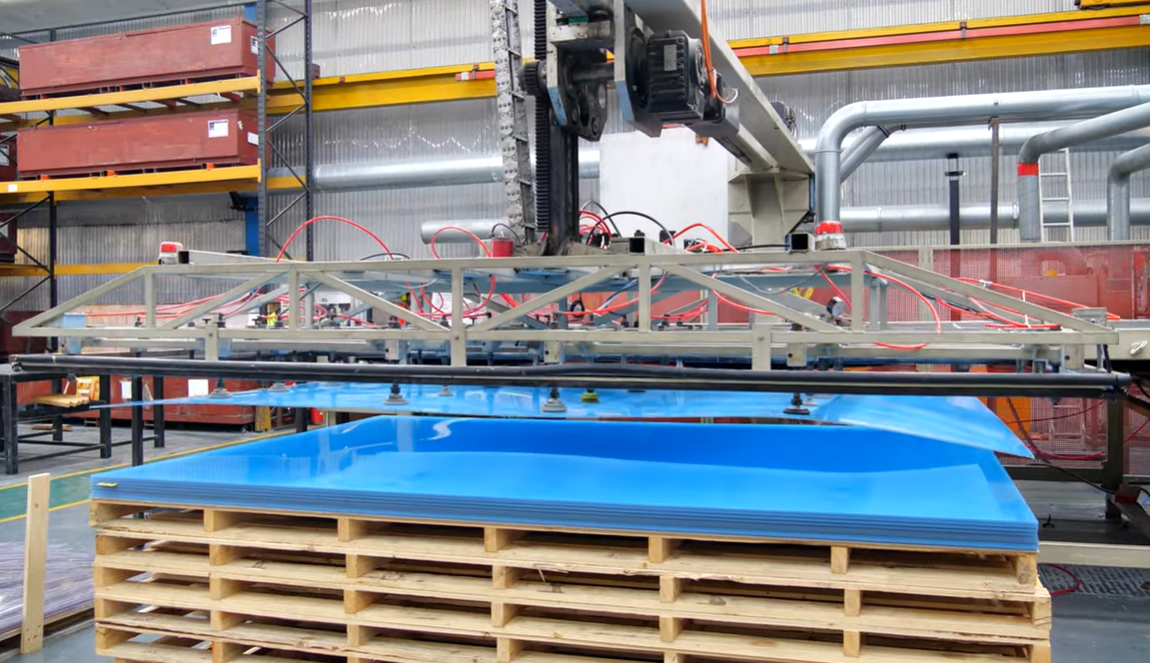 Brett Martin plastic sheet in production