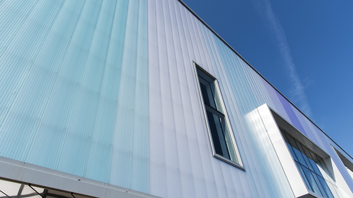 Colourful Marlon Clickfix Façade at Belfast Waterfront