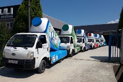 Foamalux White was fabricated into these giant milk bottles for an advertising campaign - Image 11876