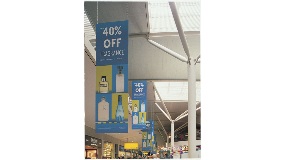 Foamalux Light used as a substrate for this lightweight airport advertising signage - Image 2202